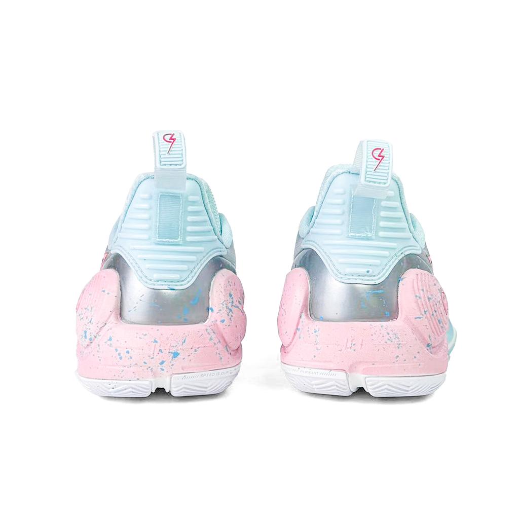 Li Ning Speed 9 Cherry Blossom Dusty Blue Flash Cushioning Abrasion Resistant Low Top Basketball Shoes Men's Blue Pink ABPT001-6(Team1495-ww)
