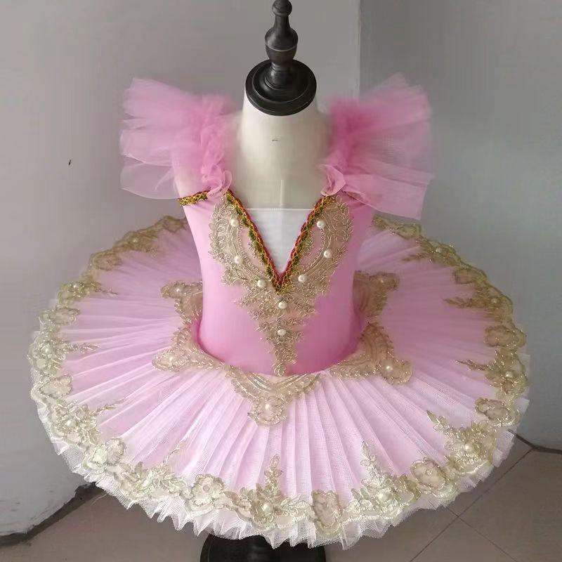 Girls' White Swan Ballet Costume: Princess Dancewear Tutu Skirt for Performances