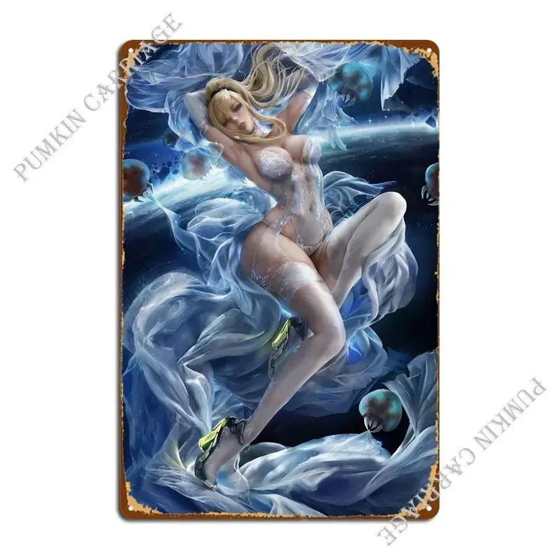 Space Bride Samus Metal Plaque Poster Cinema Painting Iron Cinema Pub Tin Sign Poster 20x30cm(7.8x11.8inch)
