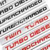1 Pezzo Styling Auto Turbo Diesel Twin Turbo Turbocharged Supercharged Emblema Adesivo 3D in Lega Metallica Adesivo Badge Carrozzeria Auto