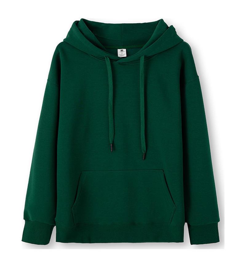 Women's Trendy Solid Color Drop Shoulder Hoodie - Casual, Warm, and Versatile Autumn/Winter Pullover Top
