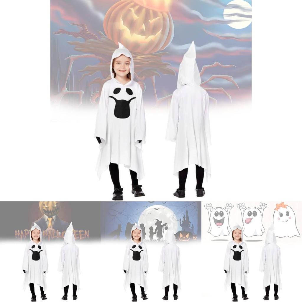 Disfraz de Cosplay de Fantasma Blanco Para Niños Con Guantes Elegantes Perfecto Para las Festividades de Halloween