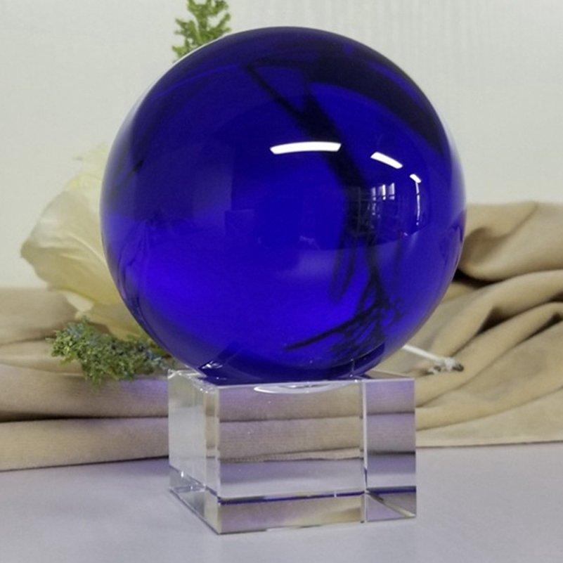 40MM Blaue Kristallkugel-Ornamente Asiatisch Selten Natürliche Magische Glaskugel Heilkugel Fotografie Dekoration Heim Dekorationskugeln