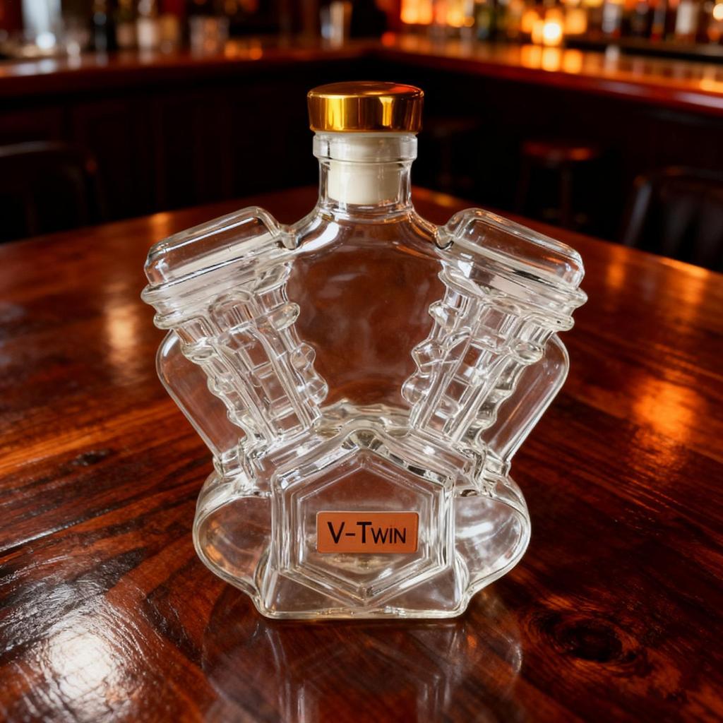 Creative Glass Whiskey Bottle Home Wine Decanter Decorative Motorcycle Engine Shape Alcohol Container for Dining Room office
