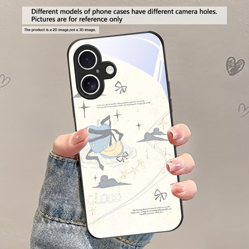 

Fresh and healing breeze For iPhone 17 Air 16 E 15 Plus 14 Pro Max 13 12 mini 11 5 6 7 8 Plus XR XSMax SE Black Glass Phone Case iPhone 16