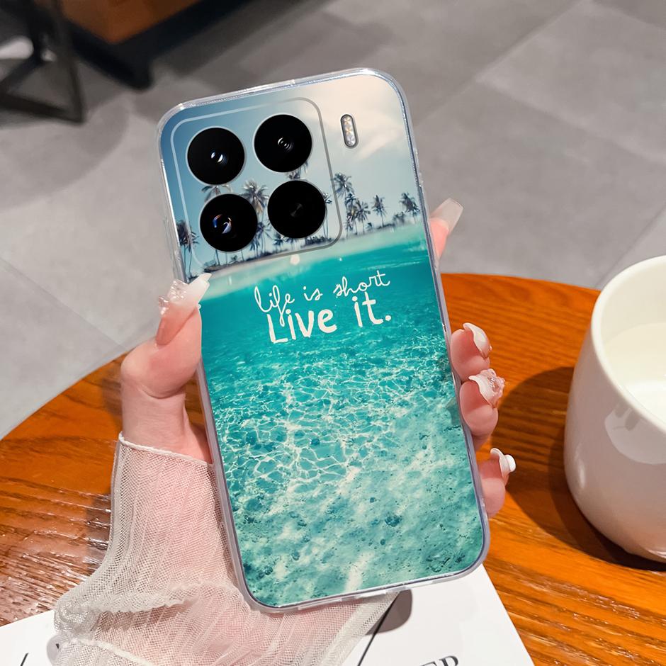 Cute Flower Case For Xiaomi 15 Pro Ultra Clear Soft Silicone Protective Bumper Cover For Xiaomi15Pro 15Ultra Anti Scratch Fundas