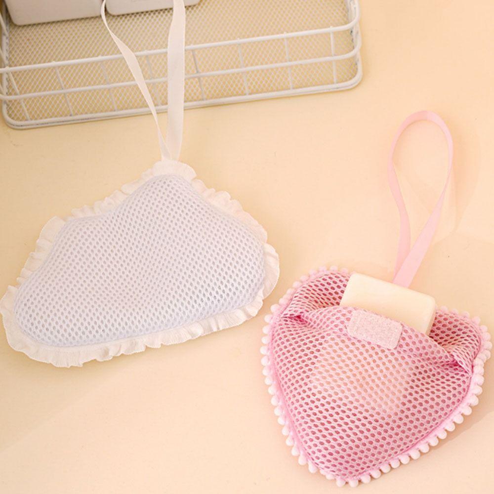 Cloud/Heart Shaped Foaming Soap Bag Exfoliating Massage Soap Bag Foam Mesh  Bath Body Washing