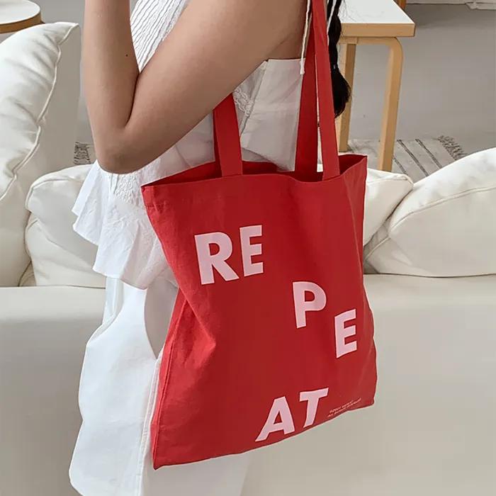 Lettering Eco Bag Summer Bag (9 colors)