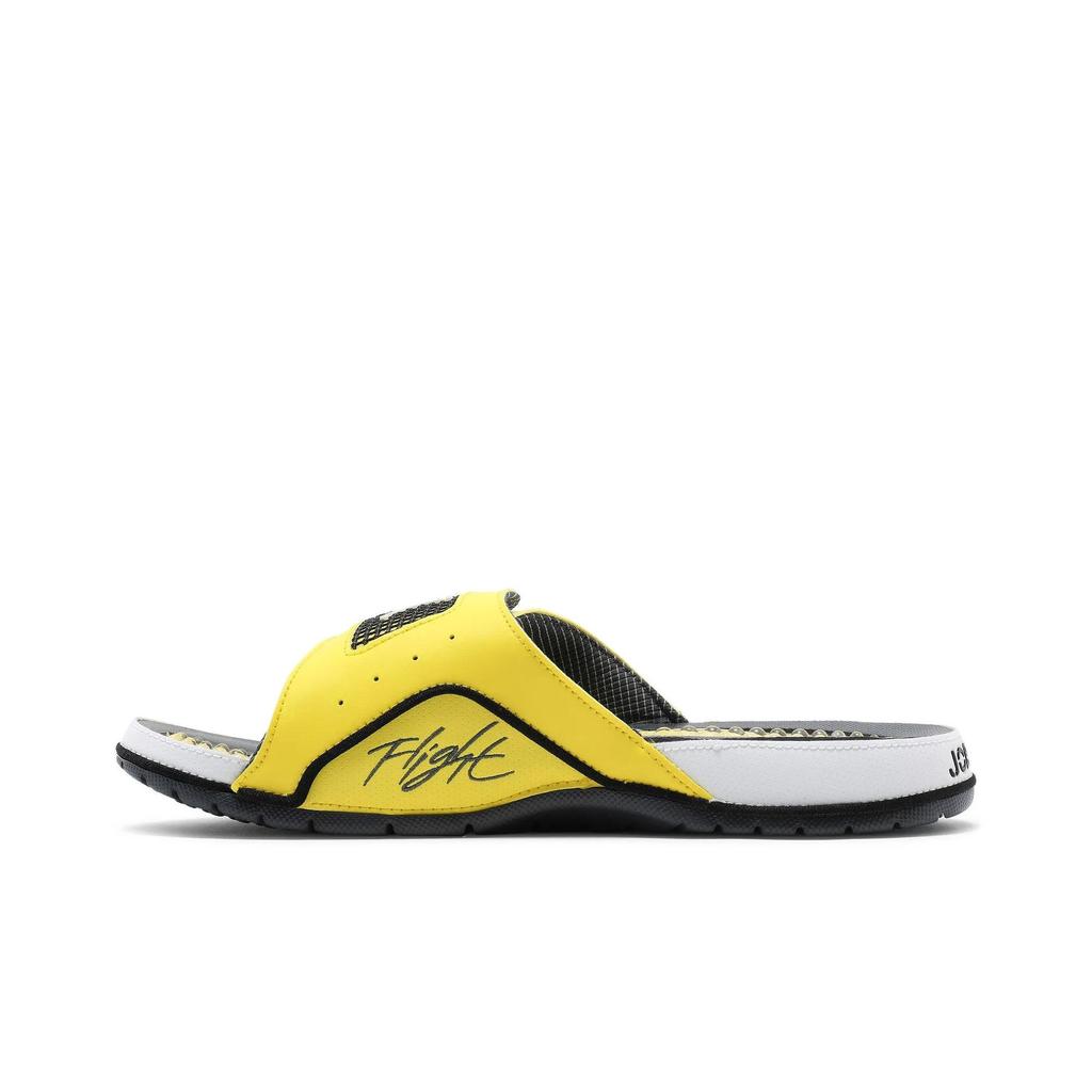 Air Jordan Hydro Slide 4 'Lightning' (Unisex) Tour Yellow / Dark Blue Grey / White / Black / White / White Slide Slippers DN4238 701