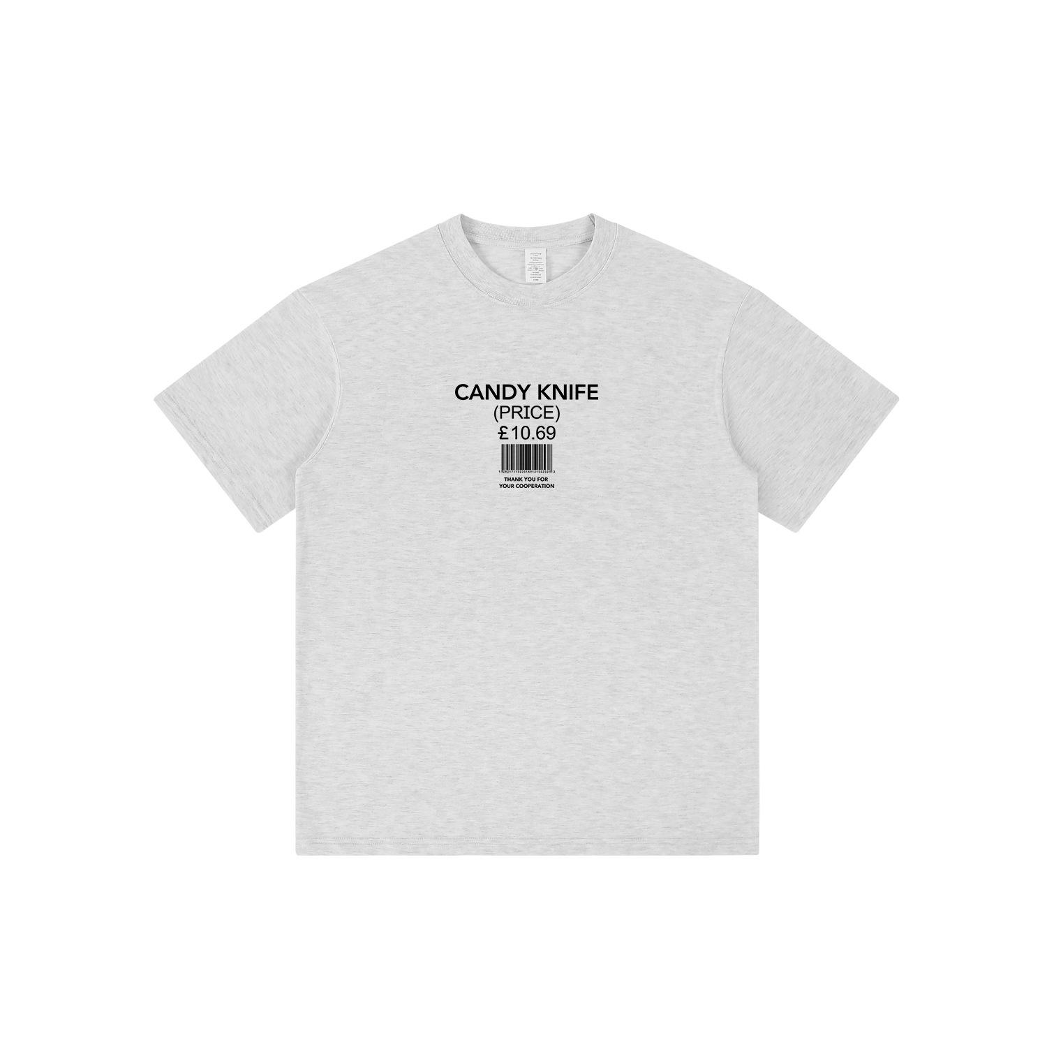 

Унисекс Минималистичная футболка из плотного хлопка с принтом букв и штрихкода - Модный летний дизайн с коротким рукавом 2XL хизер серый