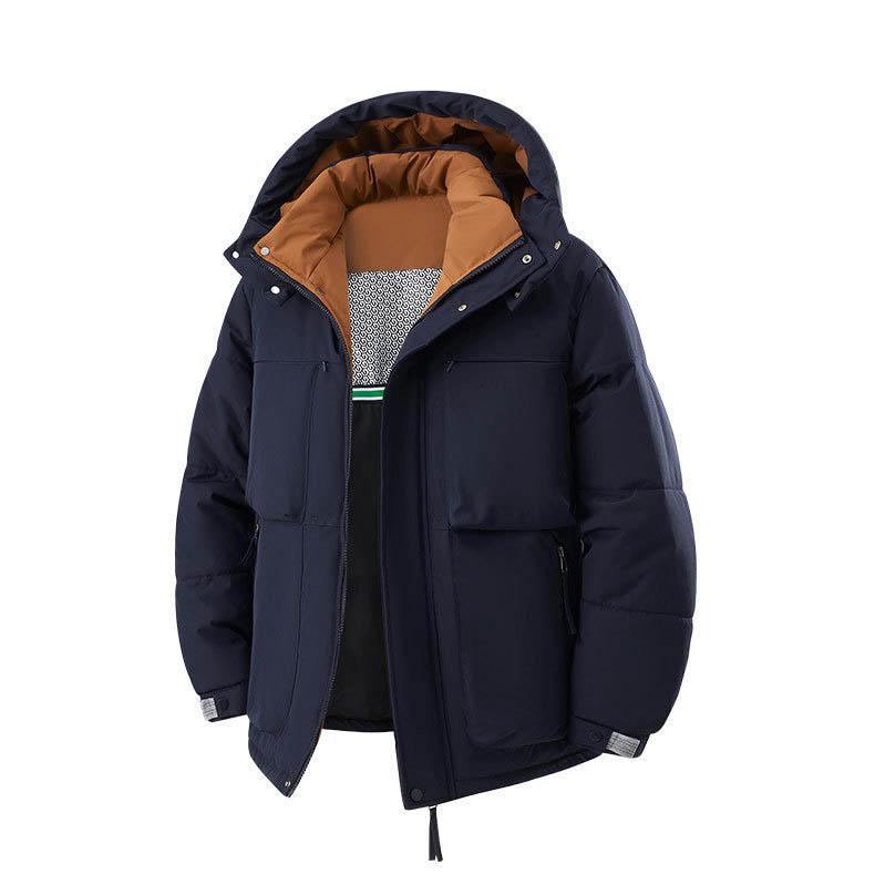 Winter Men Outdoor Removable Hooded Windbreak Jacket Coats Men Warm Outwear Casual Fashion Solid Parkas Jacket Male Top