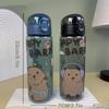 780ml Capybara transparent Cup Cute Cartoon Water Bottle with Carry Strap Leakproof Portable Outdoor Drinking Cup Sports Bottle