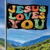 1pc Multi-size Optional Jesus Loves You Trendy Style Flag, Polyester Banner, with Seam Edge, Universal In All Seasons, Outdoor Interior Decoration, Su
