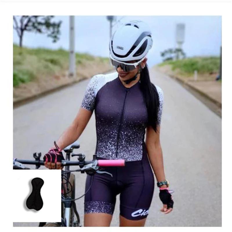 Women's Custom New Pro Triathlon Breathable Short Sleeve Cycling Jersey Suit Ladies Gel Pad Bicycle Triathlon Jumpsuit Sets
