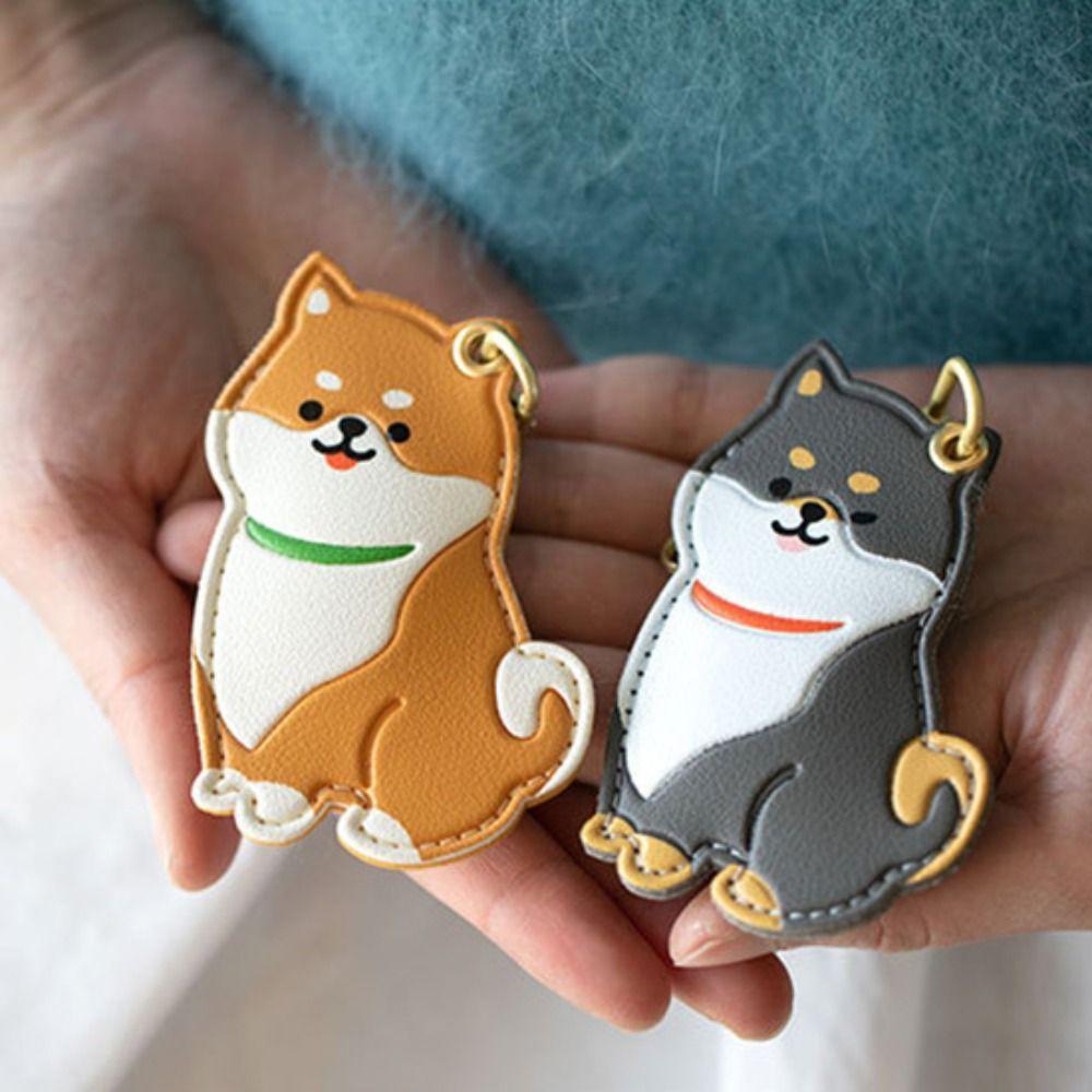 Meow Siamese Cat Keychain Dog Fortune Cat Pendant Penguin Access Card Holder Hanging Accessory