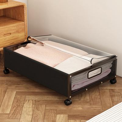 Estante de almacenamiento para debajo de la cama para el hogar, con ruedas giratorias de 360 ​​grados, marco de metal de gran durabilidad