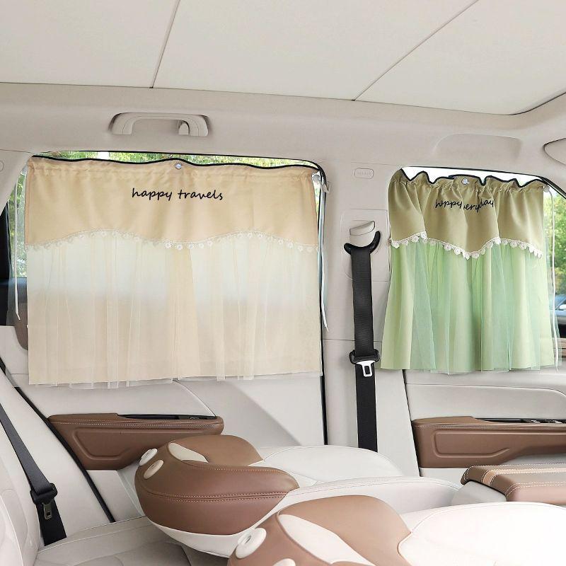 Car Sunshade Blackout Curtain with Suction Cups for Heat Insulation and Baby Privacy