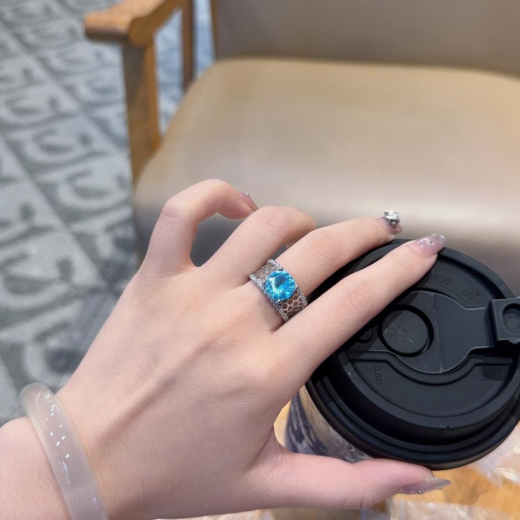 Seiko Flower-Shaped Ring, Female Lace Design, High-End Sense Opening Adjustable Light Luxury Exquisite Index Finger Ring