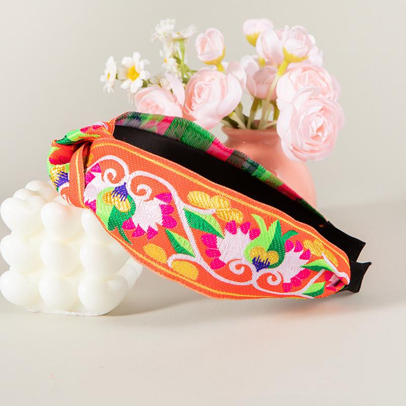 Kvinnor Etnisk Huvudbonad Vackert Blommig Böhmisk Broderitejp Hårband Dam Flickor Shopping Fest Hårbygel Accessoarer