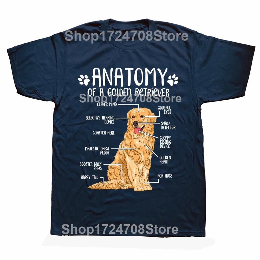 Funny Anatomy Golden Retriever Dog Lover T Shirts Graphic Streetwear Short Sleeve Birthday Gifts Summer T-shirt Mens Clothing