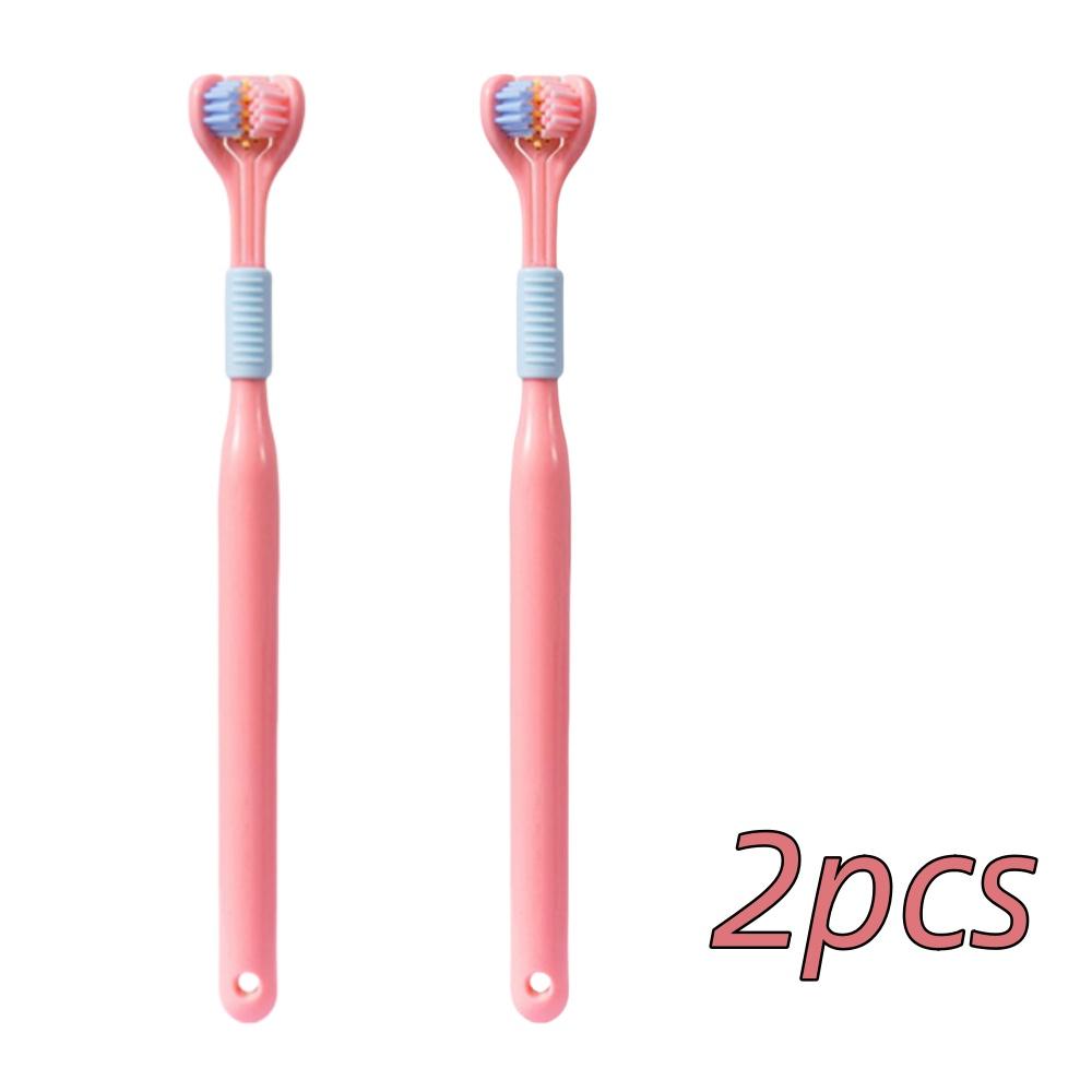 4pcs Soft Bristle 3-sided Toothbrush Gentle Clean Adult Teeth Brush for Complete Gum Care Autism Sensory Design Oral Health Tool