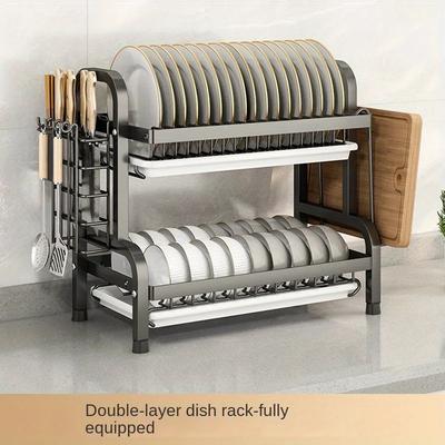 Kitchen Storage Rack for Knives, Bowls, Rack, Multi-functional Stainless Steel Bowl Rack and Knife and Chopsticks Holder