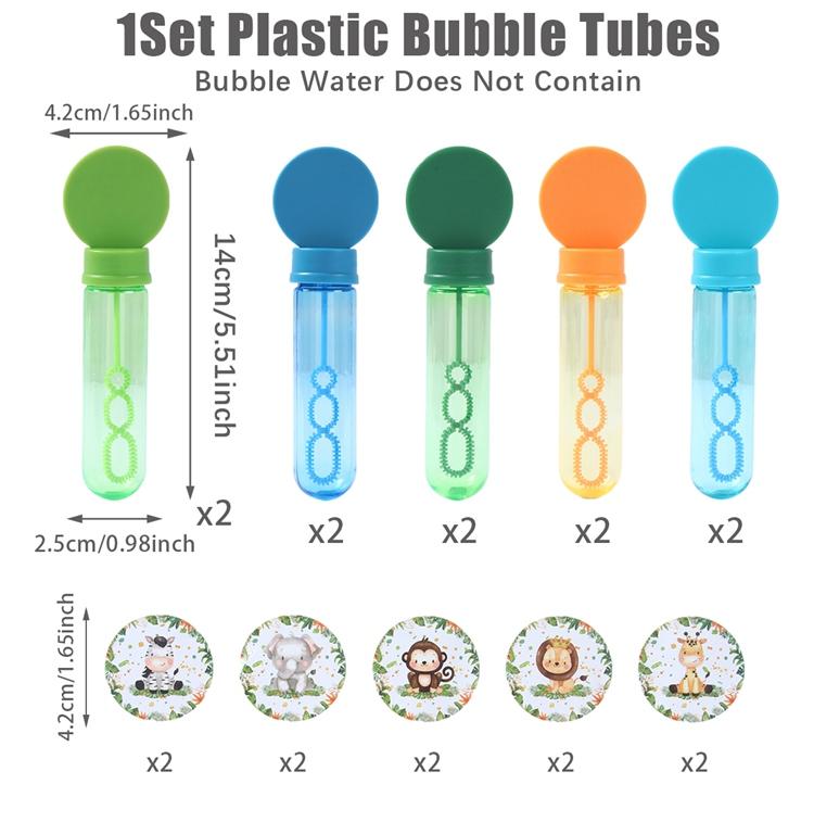 

Jungle Animals Bubble Bottle Wild One Forest Happy Birthday Party Decor Kids Favors Gifts Bubble Tube Boy Baby Shower Supplies