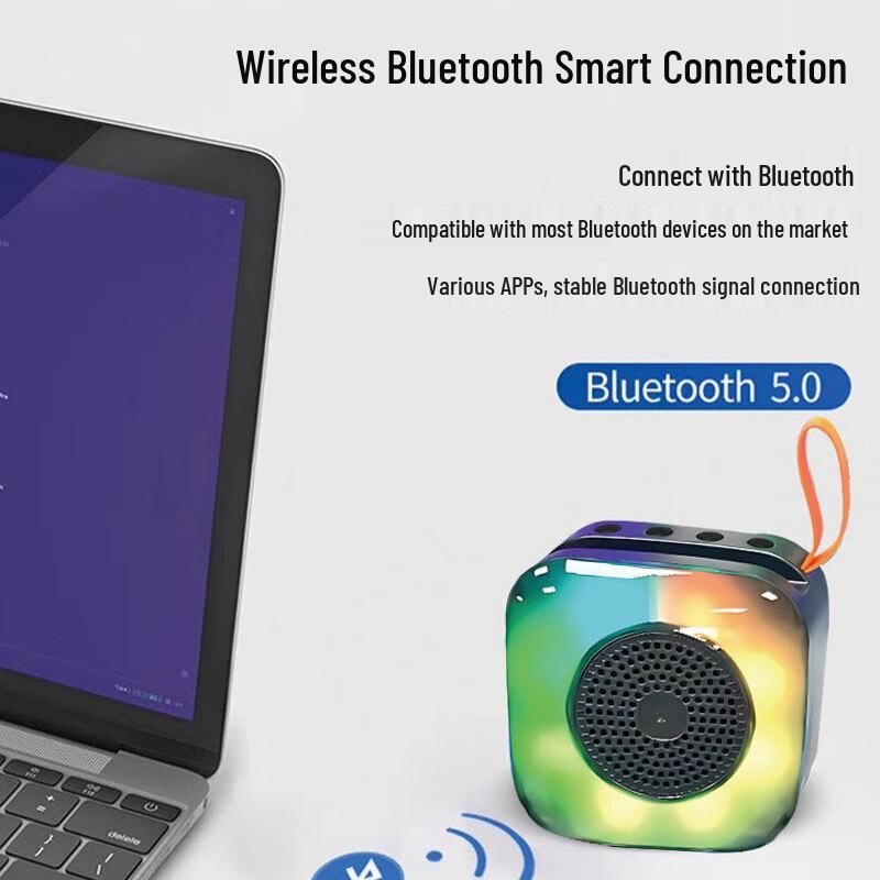X16 Compact Bluetooth Speaker with Seven-Color Light and Card Slot for Outdoors