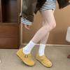Inner height-increasing Boken shoes women's genuine leather in autumn and winter 2025 new comfortable soft sole soft surface big head Boken single sho