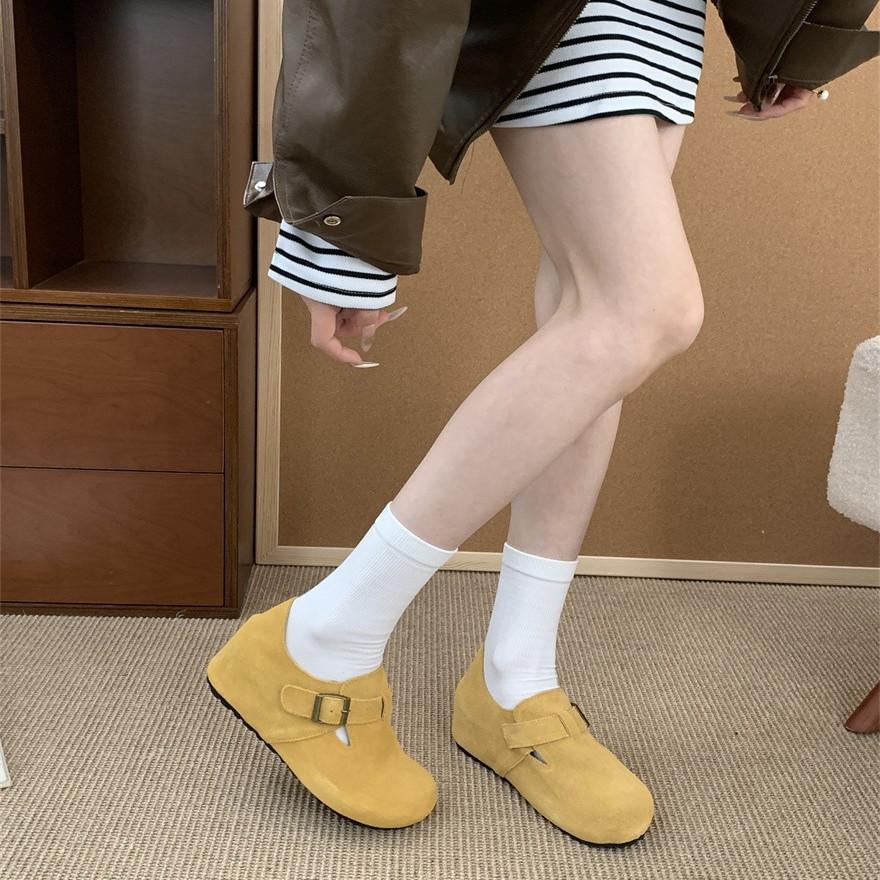 Inner height-increasing Boken shoes women's genuine leather in autumn and winter 2025 new comfortable soft sole soft surface big head Boken single sho