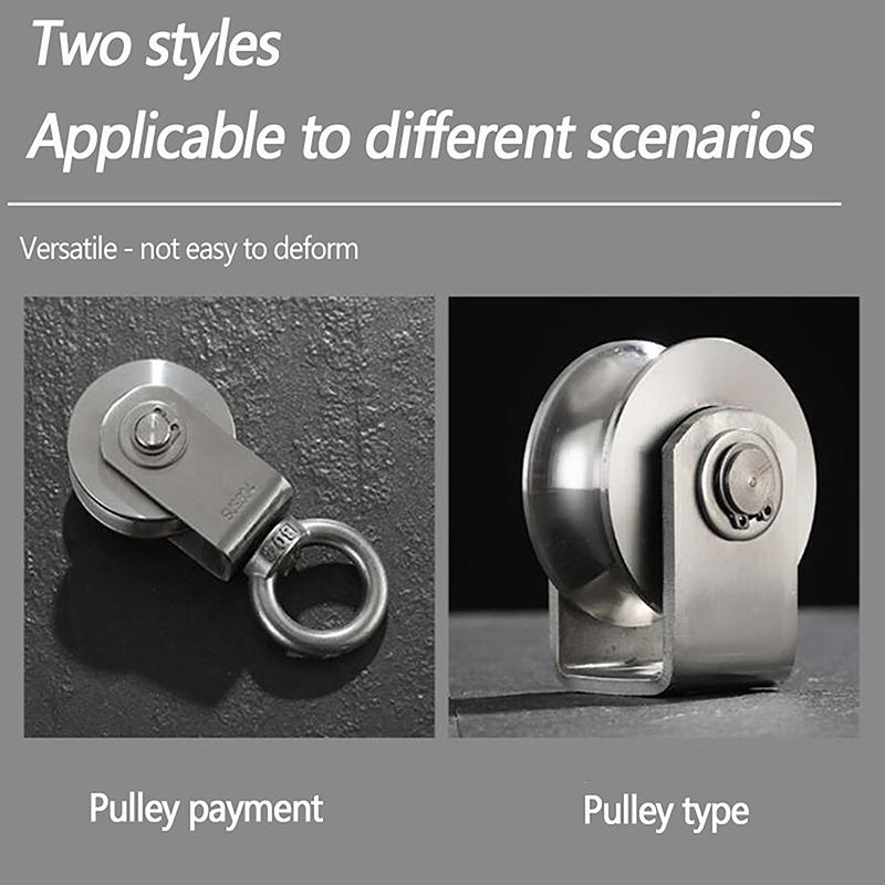 1Pc 304 Stainless Steel Duplex Bearing Super-Silent Detachable Rotation Pulley System Gym Traction Wheel U/V Type Swivel Pulley