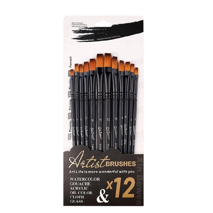 

12x Artist Brushes Acrylic Watercolor Paint Brushes Painting Detail Brushes Nylon Hair Paint Brushes Drawing Supplies