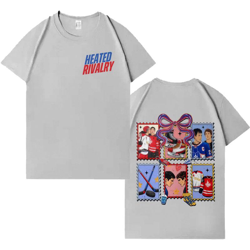 Streetwear Ognisty Rywalizacja Shane Hollander Ilya Rozanov Modny T-shirt z Okrągłym Dekoltem Męski Damski Krótki Rękaw Pop Oversize Codzienne Top