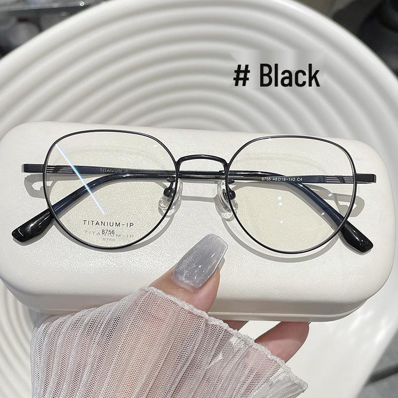 

Jinghe Pure Titanium Optical Glasses for Women, Size 48, Square Top & Round Bottom, Influencer Style Thin Rim Frame.