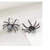 New Fashion Black Spider Pearl Earring Trendy Personality Dark Style Halloween Ear Nail for Women Alloy Geometric Ear Accessory