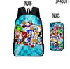 Straight Hair Animation Digital Printing Children'S Two-Piece Set Backpack Pencil Bag Primary And Secondary School Schoolbag