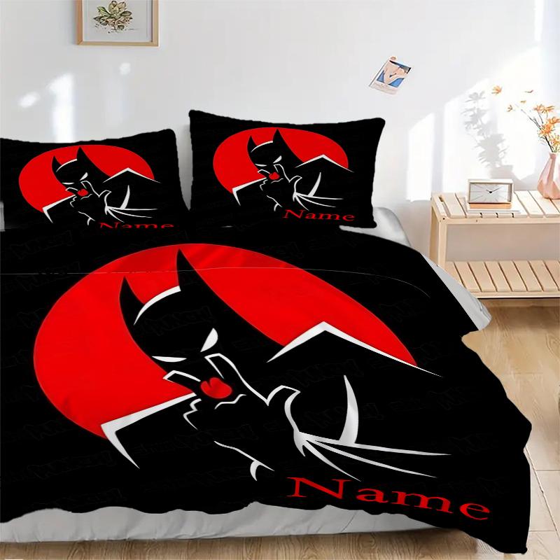 Custom Textile Batman Moon Bedding 3 Piece Set HD Print Duvet Cover Pillowcases for Teens Adult Bedroom Decoration