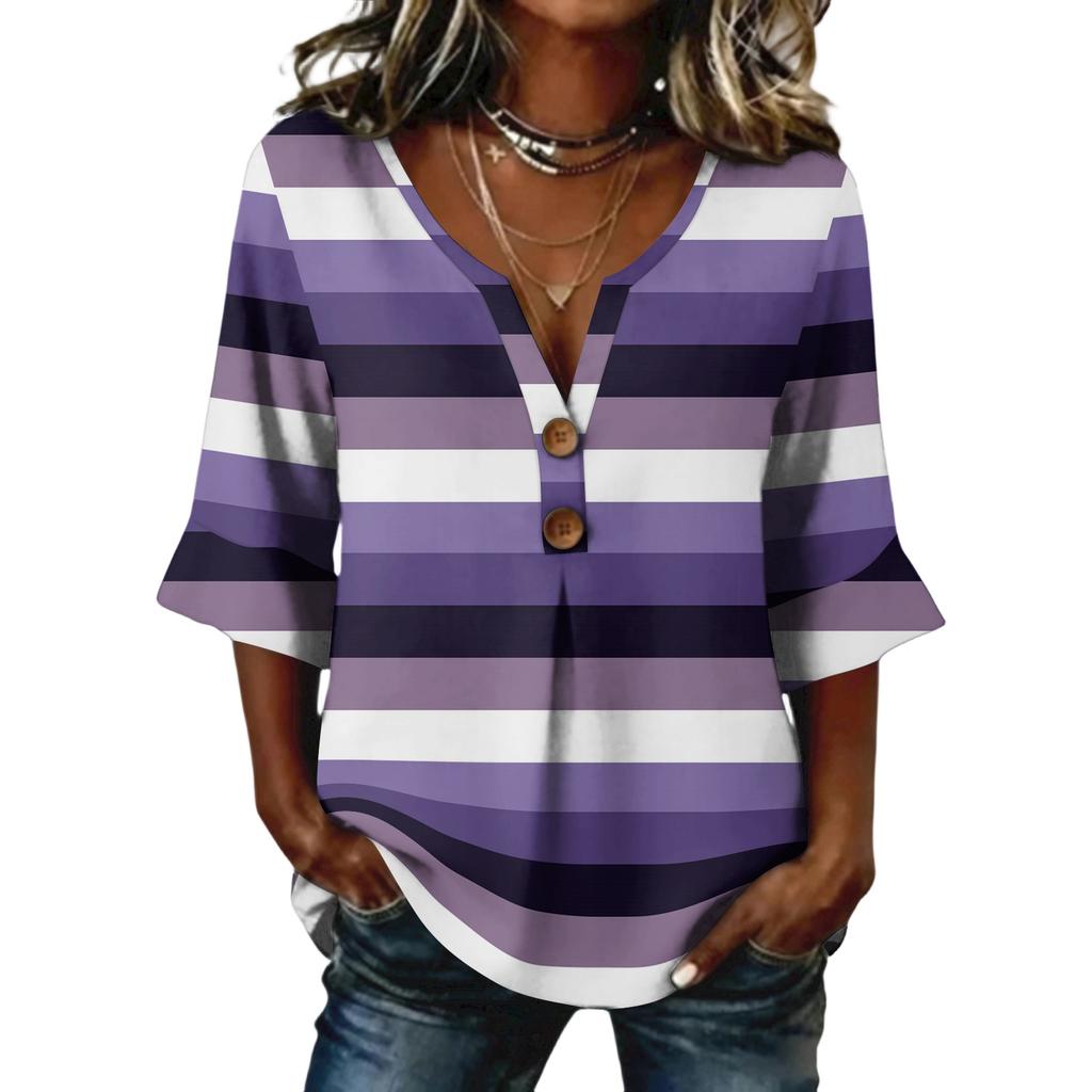 Long Sleeve Shirts for Women Womens Long Sleeve Tops Long Sleeve Tops for Women Womens Long Sleeve T Shirts Casual Striped V Neck Blouse