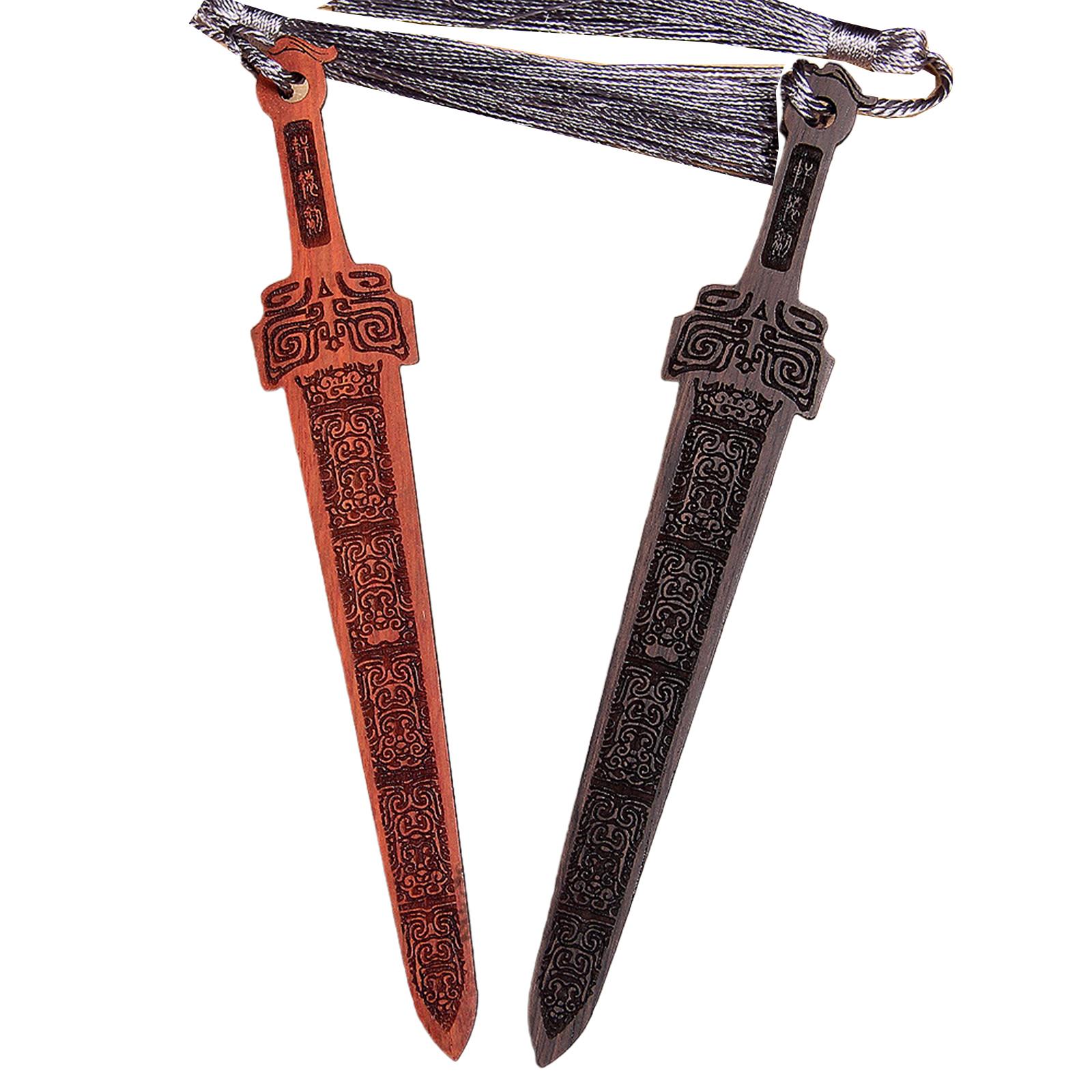 

2 шт. Закладки в виде мечей Деревянные закладки Маркеры для страниц в виде мечей Старинные маркеры для книг Креативные закладки с кисточками Подарок