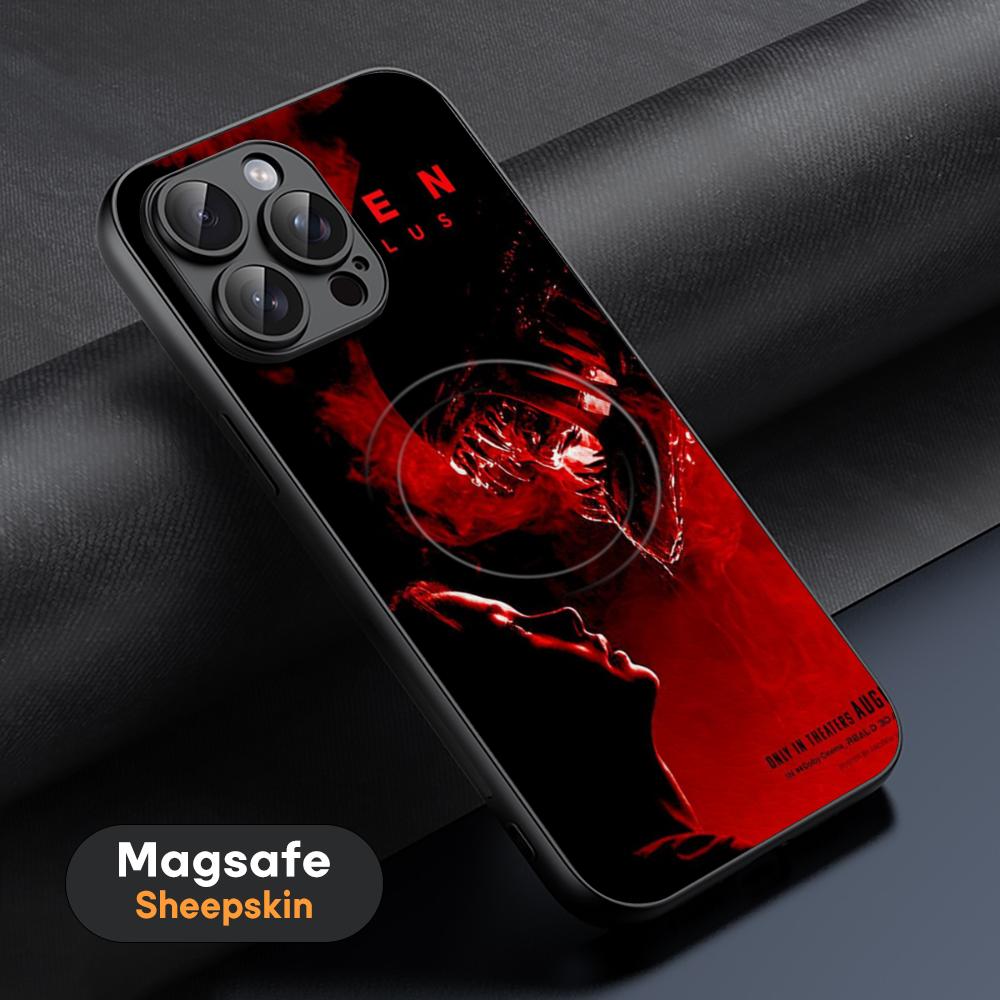 Film Alien M-Mons-TER Cool Phone Case For iPhone 17 16 15 14 13 12 11 Plus Pro Max High-end Luxury Magsafe Sheepskin
