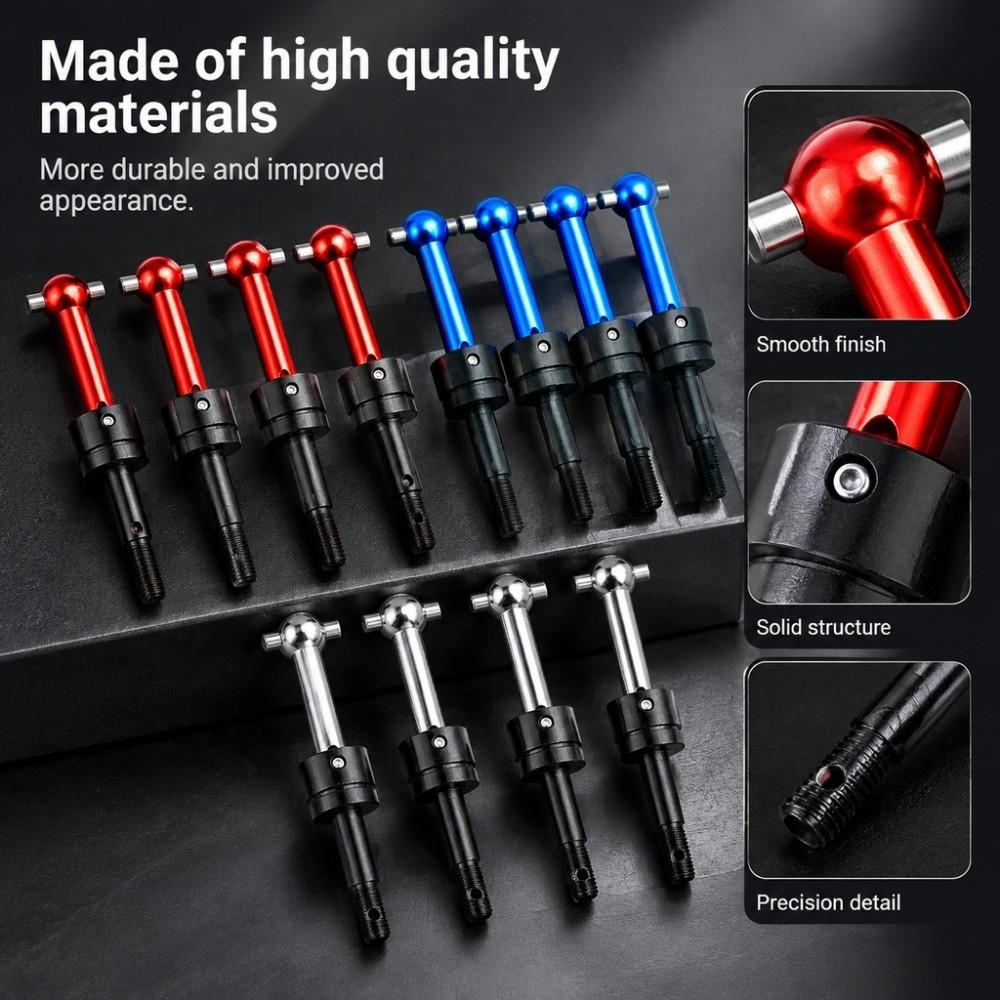 4Pcs Metal Drive Shaft High Strength Upgraded Part for TT-01 TT-02 1/10 RC Car