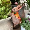 Adorable Climbing Bunny Figurine Resin Hanging Plant Holder Rabbit Flower Pot Hanger  Home Decor
