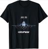 Printed with JAS 39 Gryphon Pattern of Military Aircraft Shortsleeved Tshirt with Cotton Round Neck In Summer