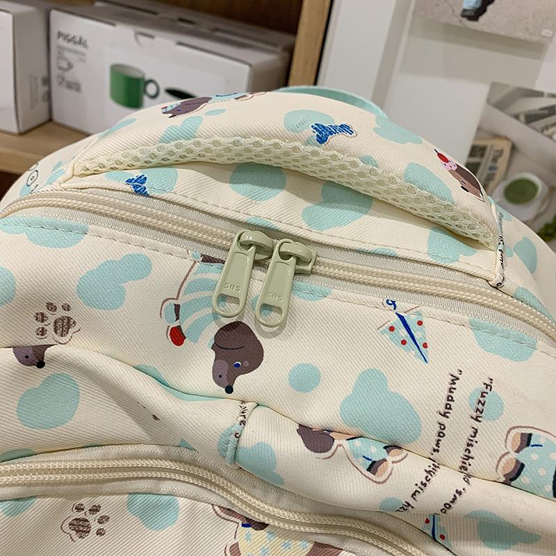 College Style Backpack Puppy Pattern Schoolbag Junior High School Student Book Bag