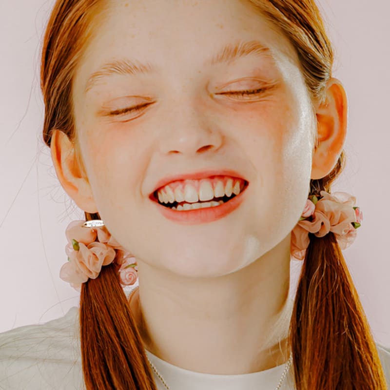 Mellotory Mini Rose See-through Scrunchie (light Pink)