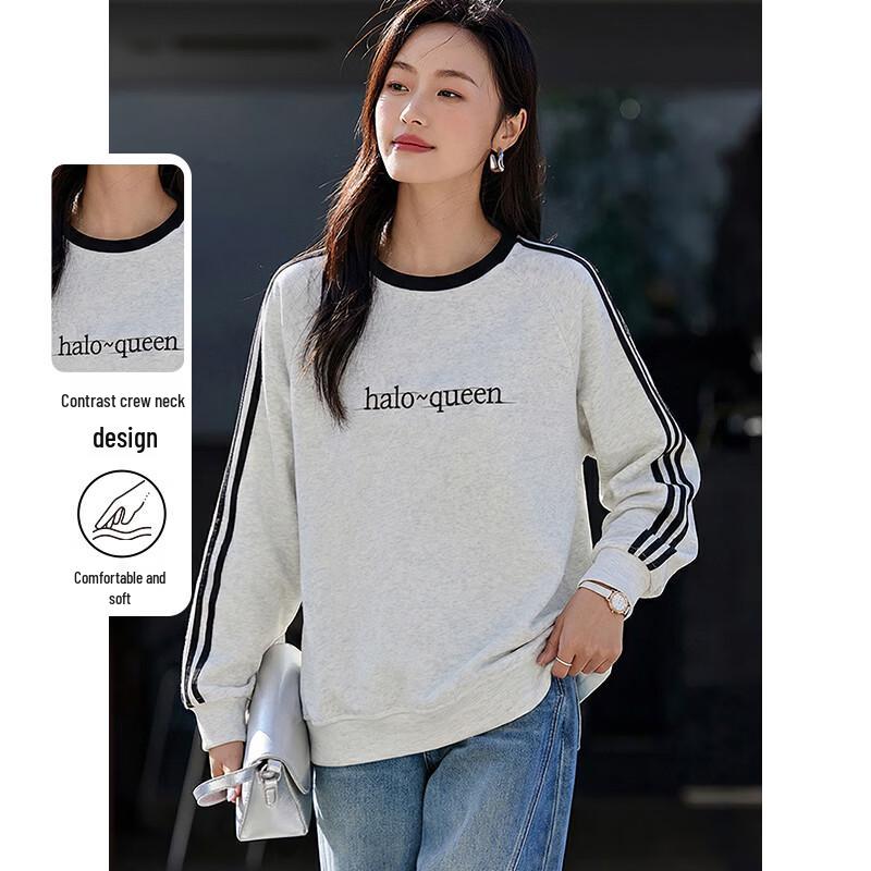 

Women s Striped Cherry Letter Sweatshirt M