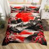 Japanese Landscape Duvet Cover Set For Teens Adults Queen Quilt Covers Lightweight Down 2 Pillowcases 1 Duvet Cover No Comforter
