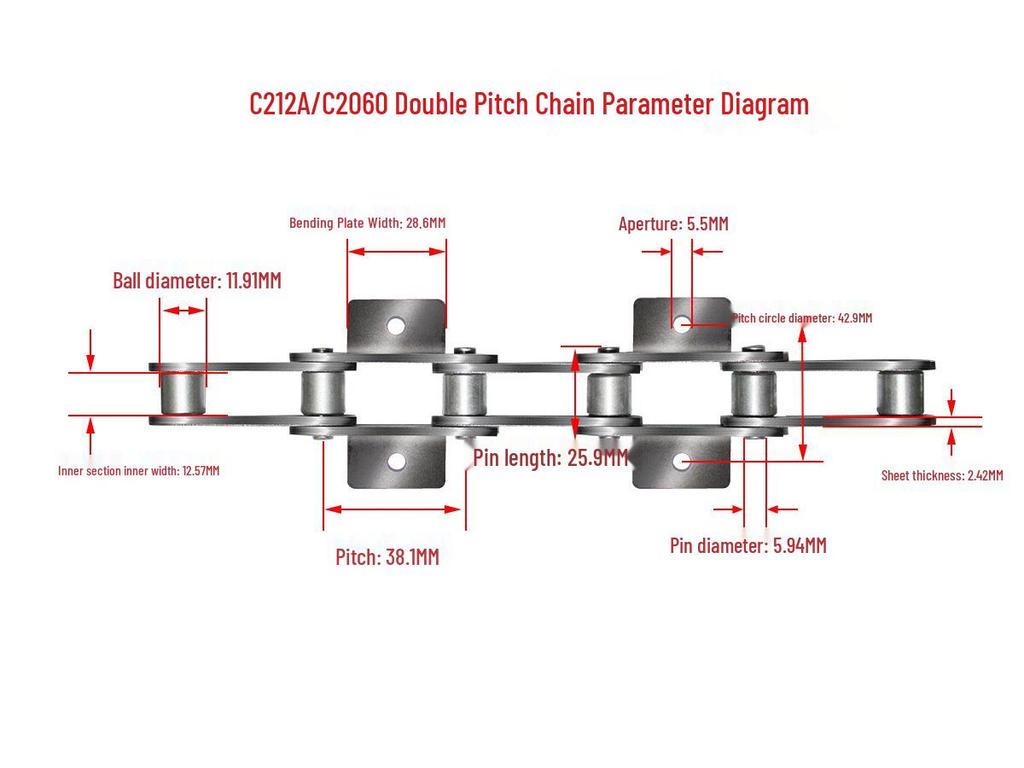 10A32A Single/Double Hole Double Pitch Small Roller Transfer Chain