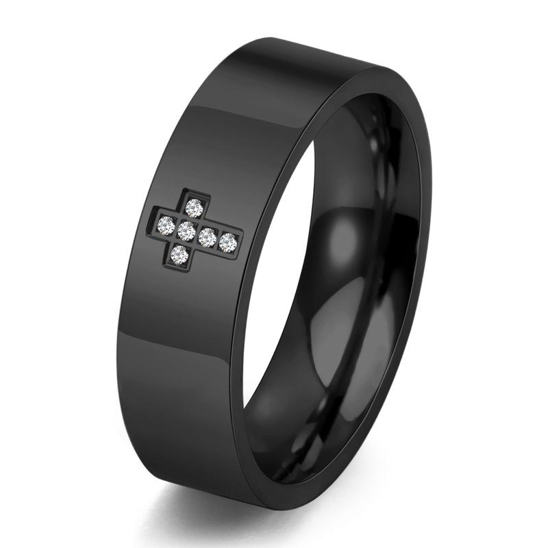 

2025 Fashion Simple Cross Diamond Ring Neutral Jewelry Fashion Accessories 12