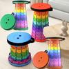 Folding Stool,Outdoor Portable Plastic Telescopic Stool,Rainbow Stool,Walking Picnic Camping Car Small Stool